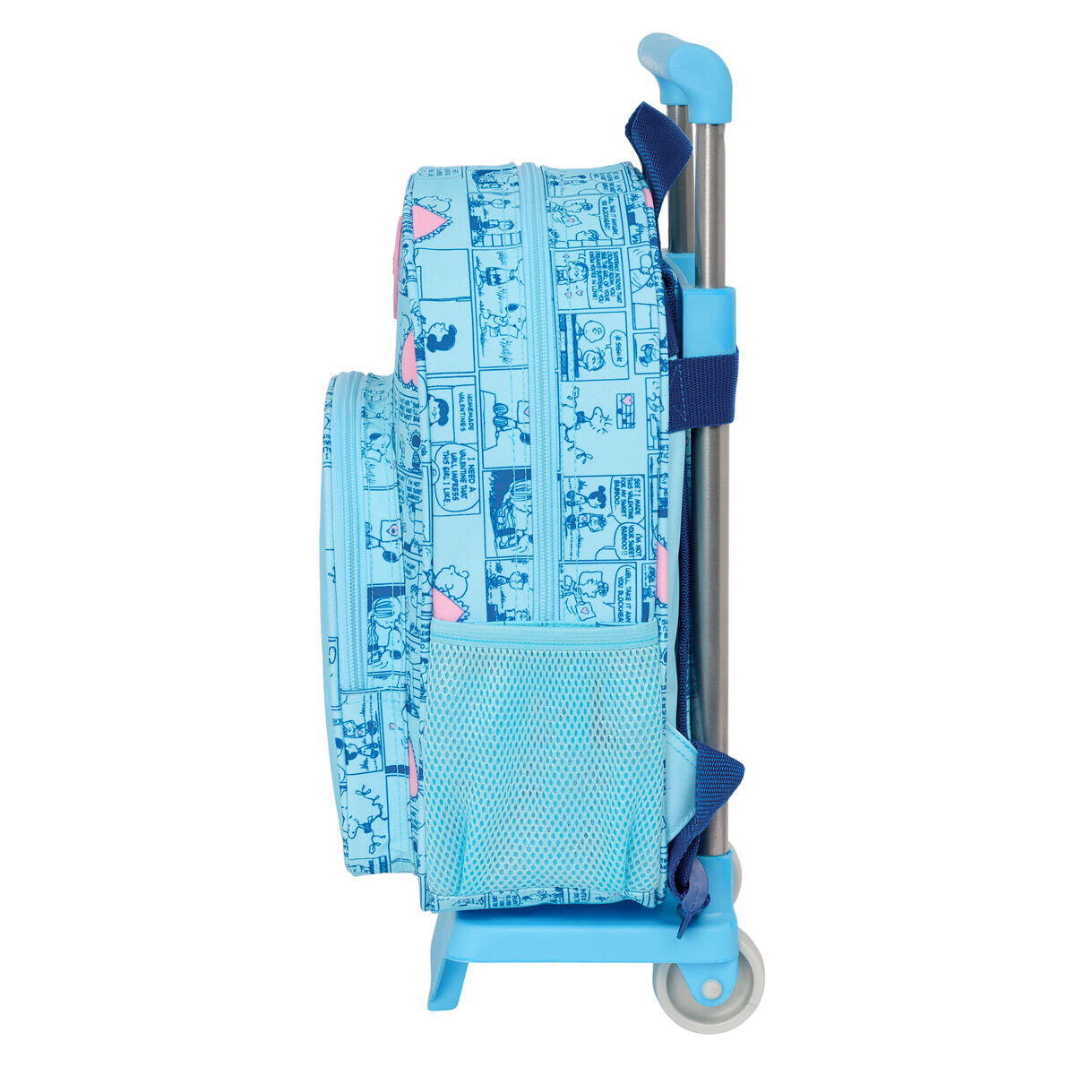 Mochila Escolar con Ruedas Snoopy Love Azul 3/3