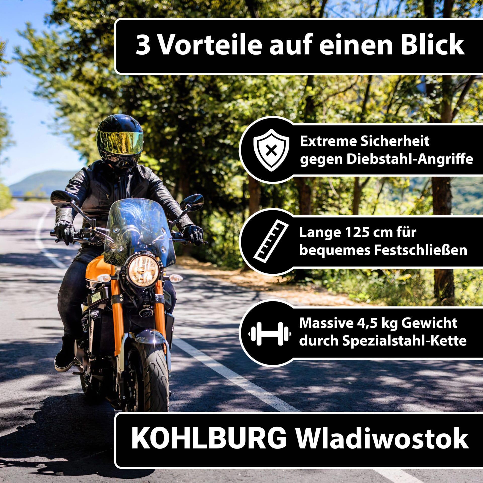 Massives Kettenschloss 125cm lang [Bolzenschneider-sicher] mit höchstem Level 15 7/7
