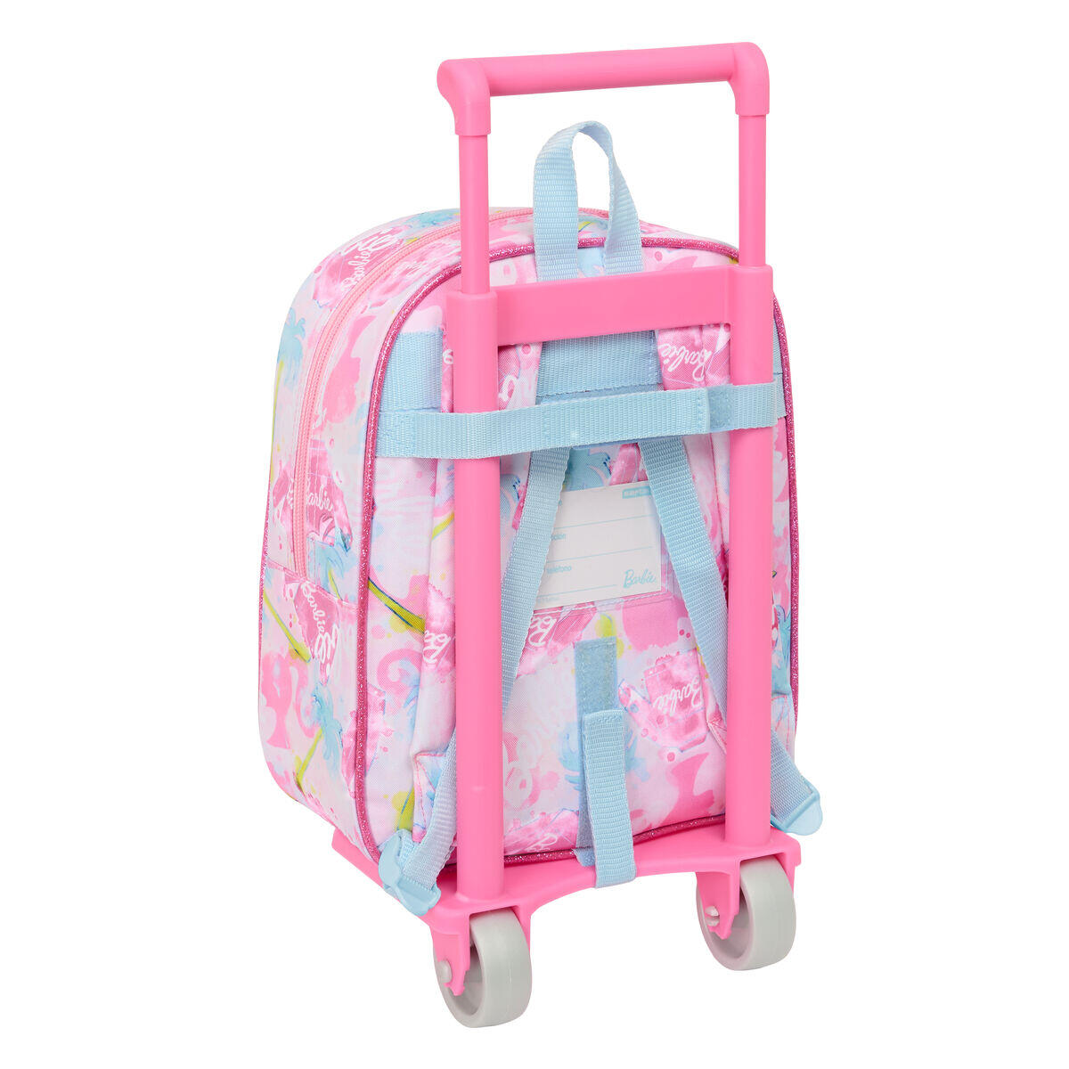 Mochila Escolar com Rodas Barbie Painterly Cor de Rosa 3/3