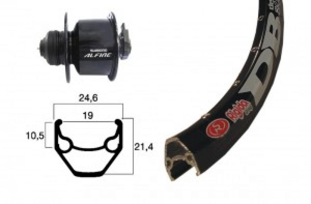 Bike-Parts voorwiel 28 inch naafdynamo Alfine Centerlock zwart 36-gaats ZA... 2/3