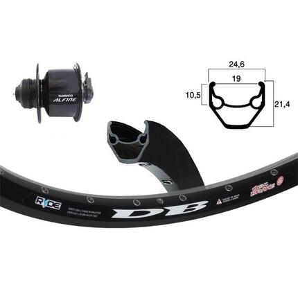 Roue de vélo avant 36 trous Exal Alfine ZAC 2000