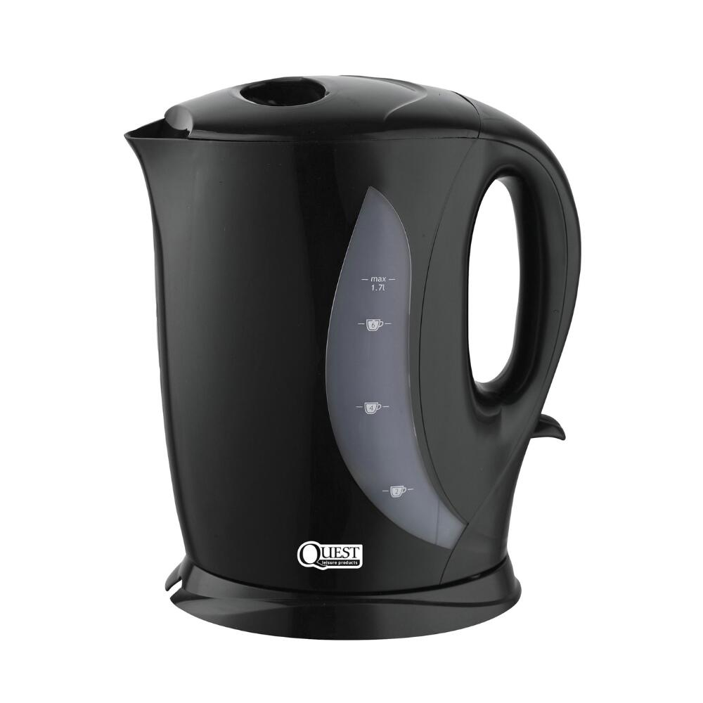 ELSAN Quest 1.7L Black Low Wattage Cordless Kettle – Ideal for Caravans and Camping