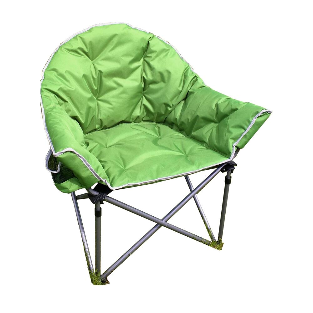 Crusader Comfort Extra Padded Folding Tub Camping Chair - Green 1/3