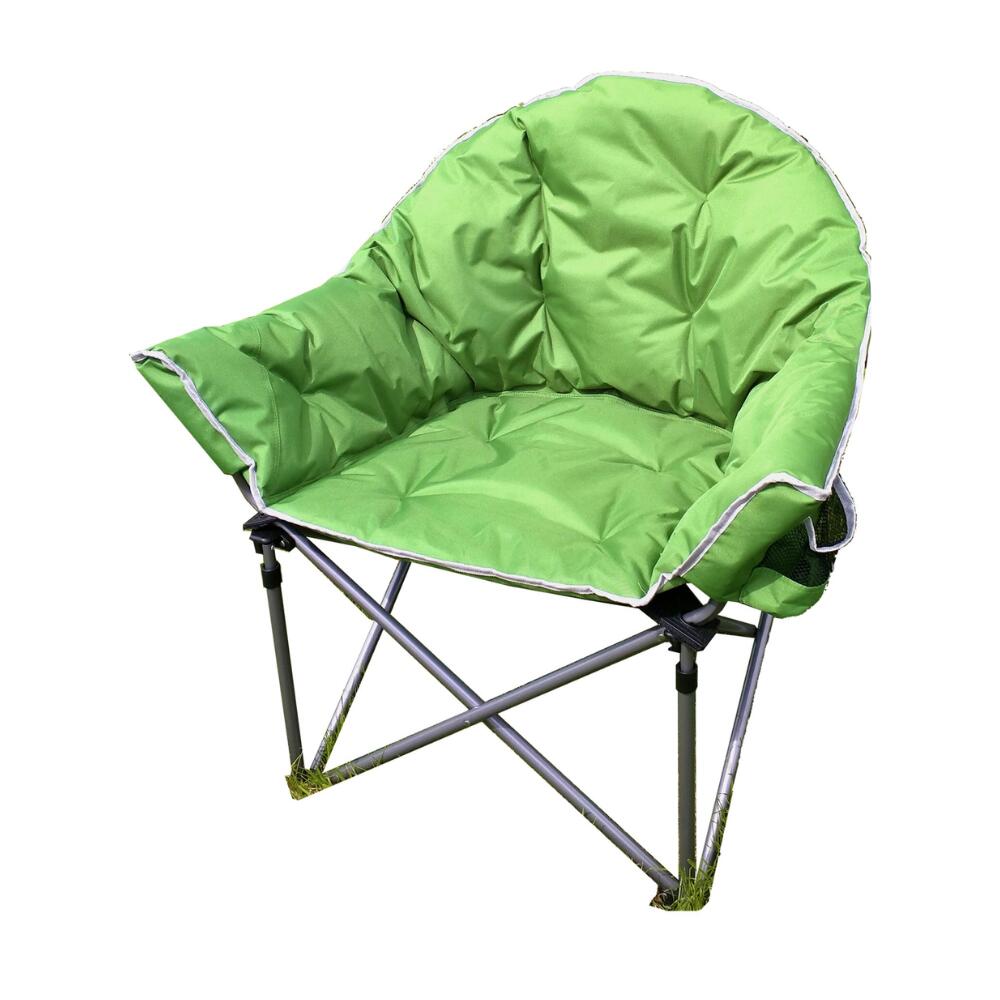 Crusader Comfort Extra Padded Folding Tub Camping Chair - Green 2/3