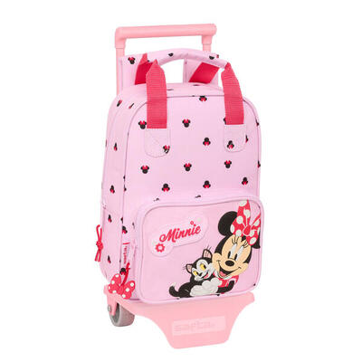 Mochila Escolar con Ruedas Minnie Mouse Naive Rosa
