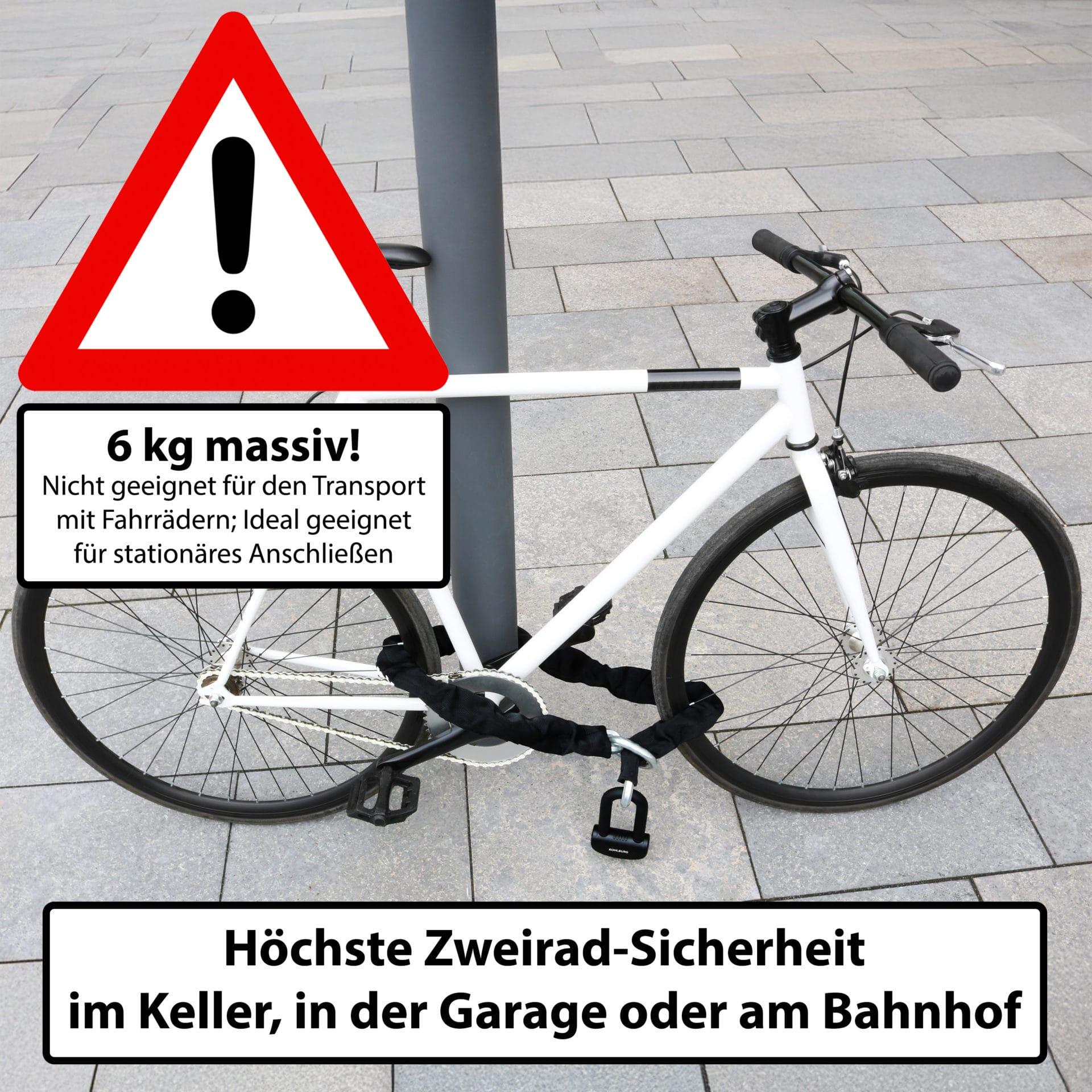VdS zertifiziert Motorradschloss • 13mm Spezialstahl Kettenschloss • 6kg • 150cm 6/7