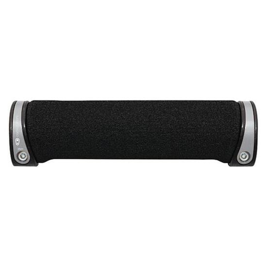 CRANKBROTHERS Paire de Grips Lock On COBALT Argent Mousse 130 mm