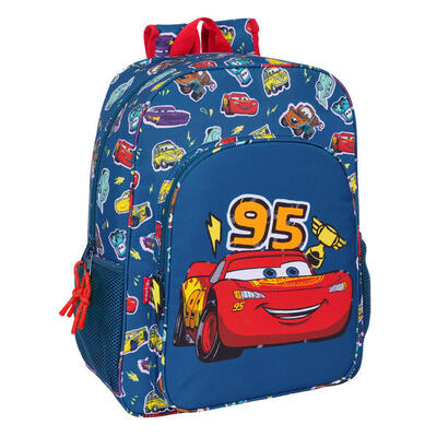 Mochila Escolar Cars Racing Azul marino
