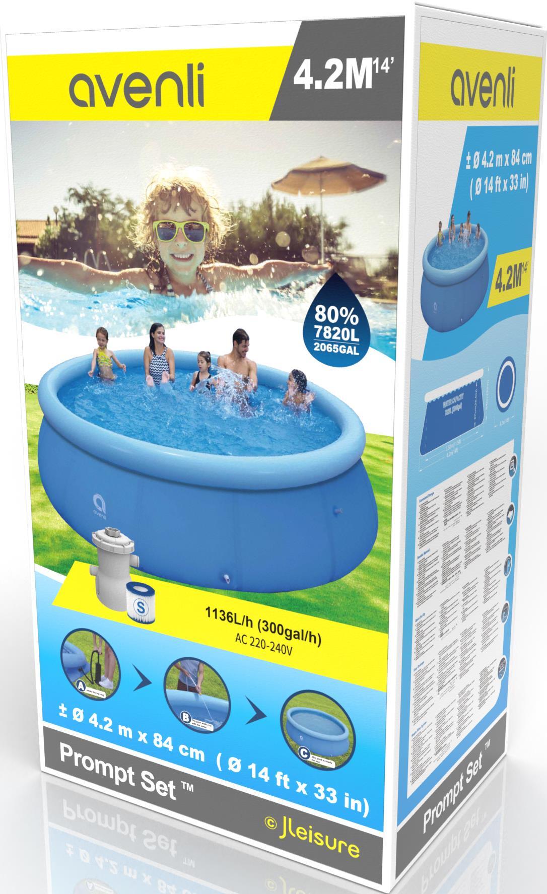 Prompt Set Pool Komplettset rund 420x84 cm blau mit Filterpumpe 3/7