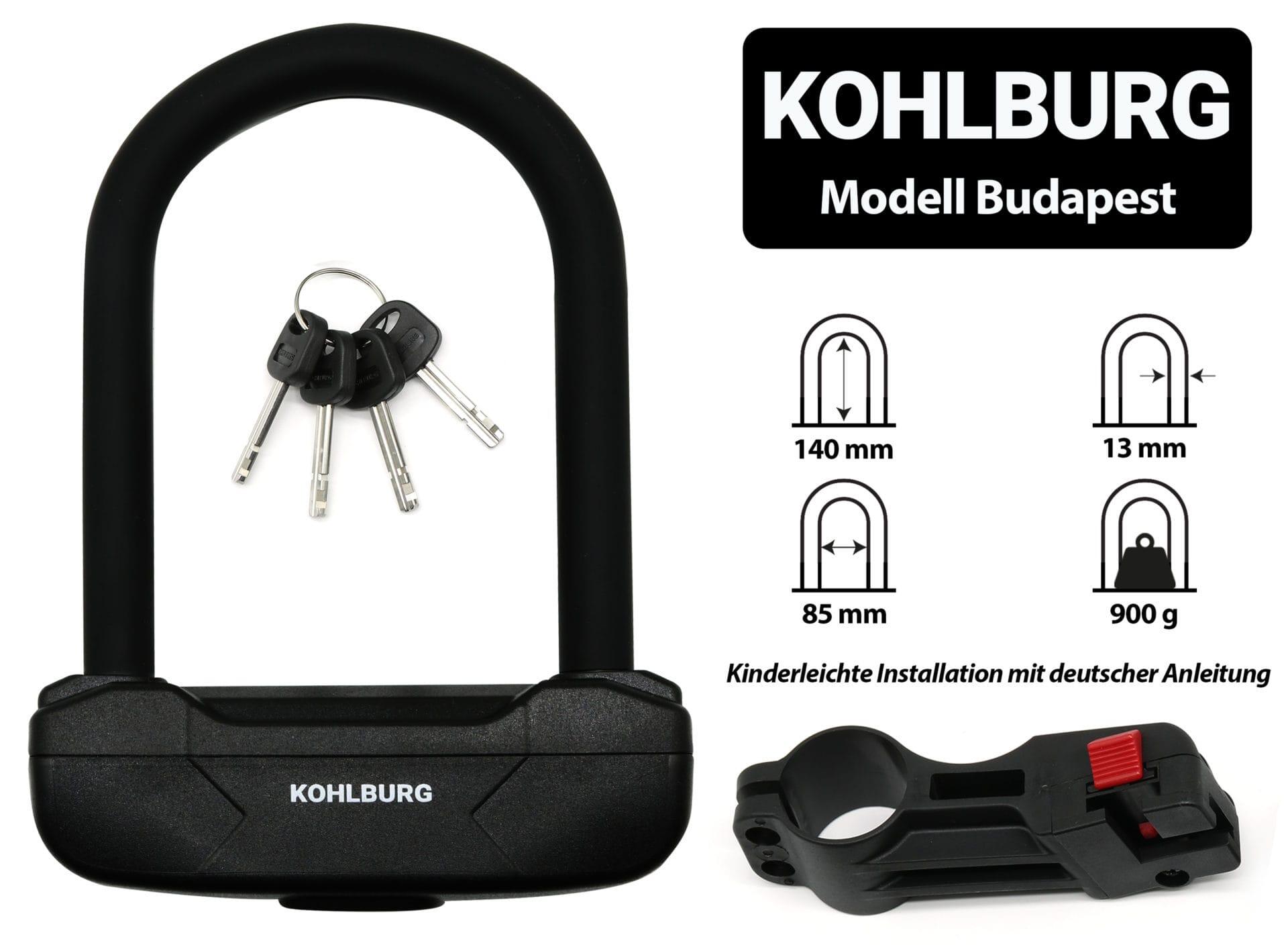 Bügelschloss [klein & 900g leicht] Fahrradschloss Level 15/15 mit 4 Schlüsseln 4/7