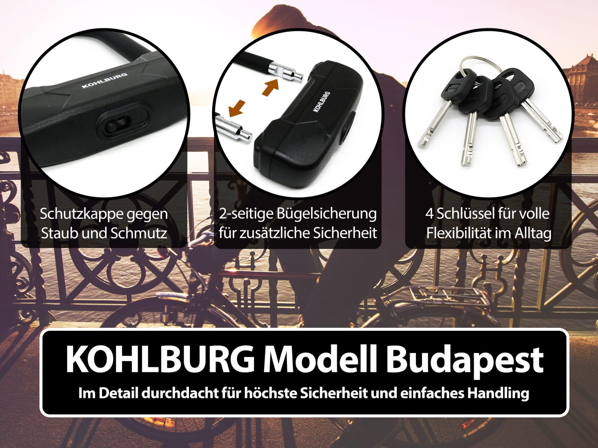 Bügelschloss [klein & 900g leicht] Fahrradschloss Level 15/15 mit 4 Schlüsseln 7/7