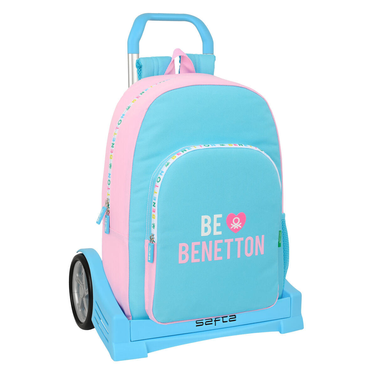 Mochila Escolar con Ruedas Benetton Unique Rosa 1/3
