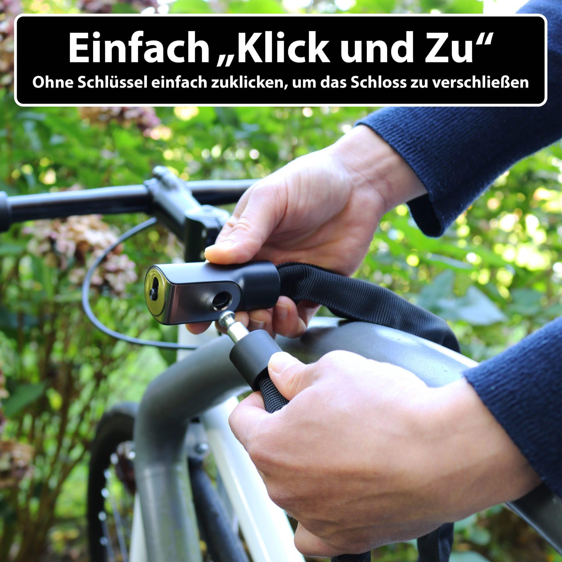 Fahrrad Kettenschloss [103cm lang, 6mm starke Titan-Stahl Kette, zuklickbar] 3/7