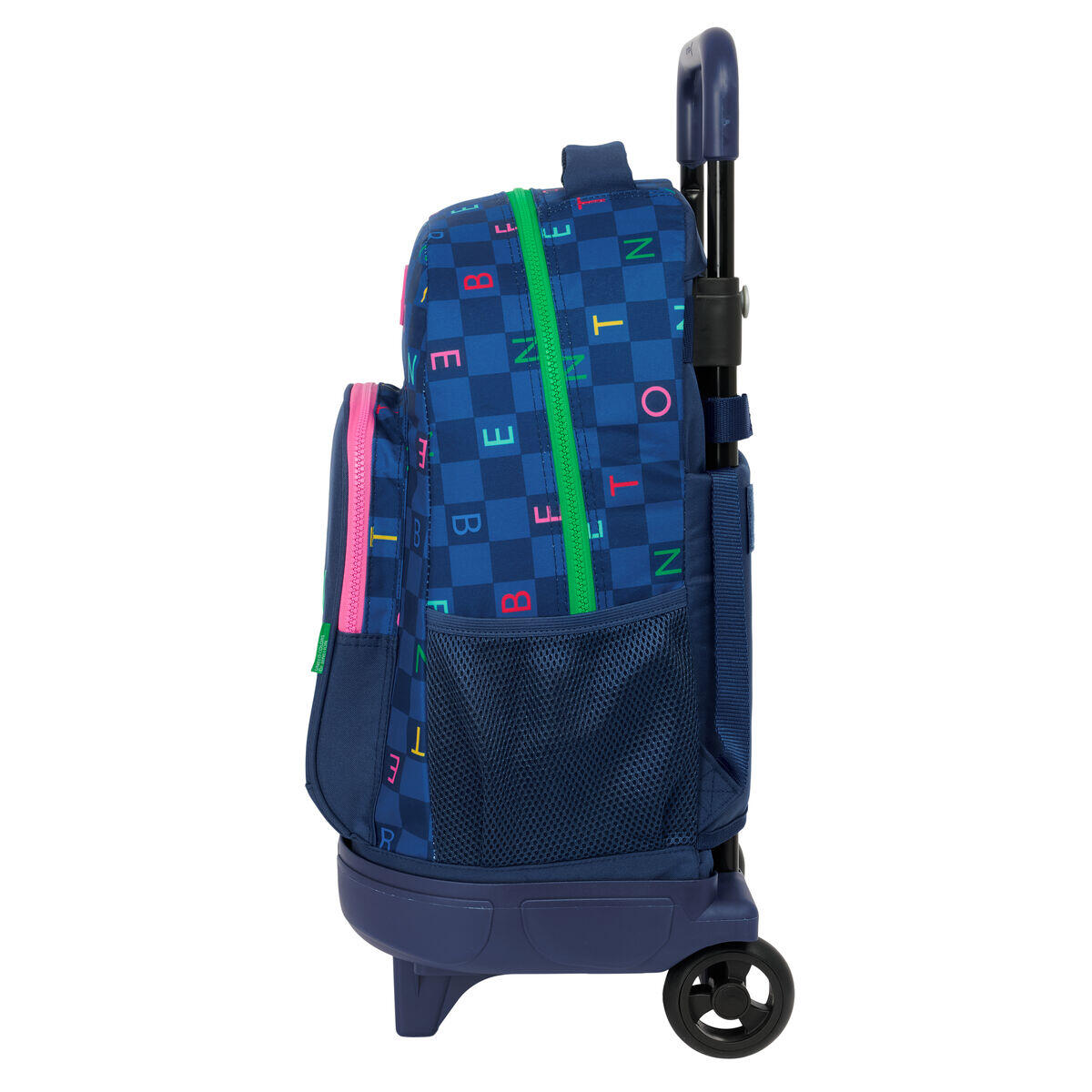 Mochila Escolar con Ruedas Benetton Damero Azul marino 3/3