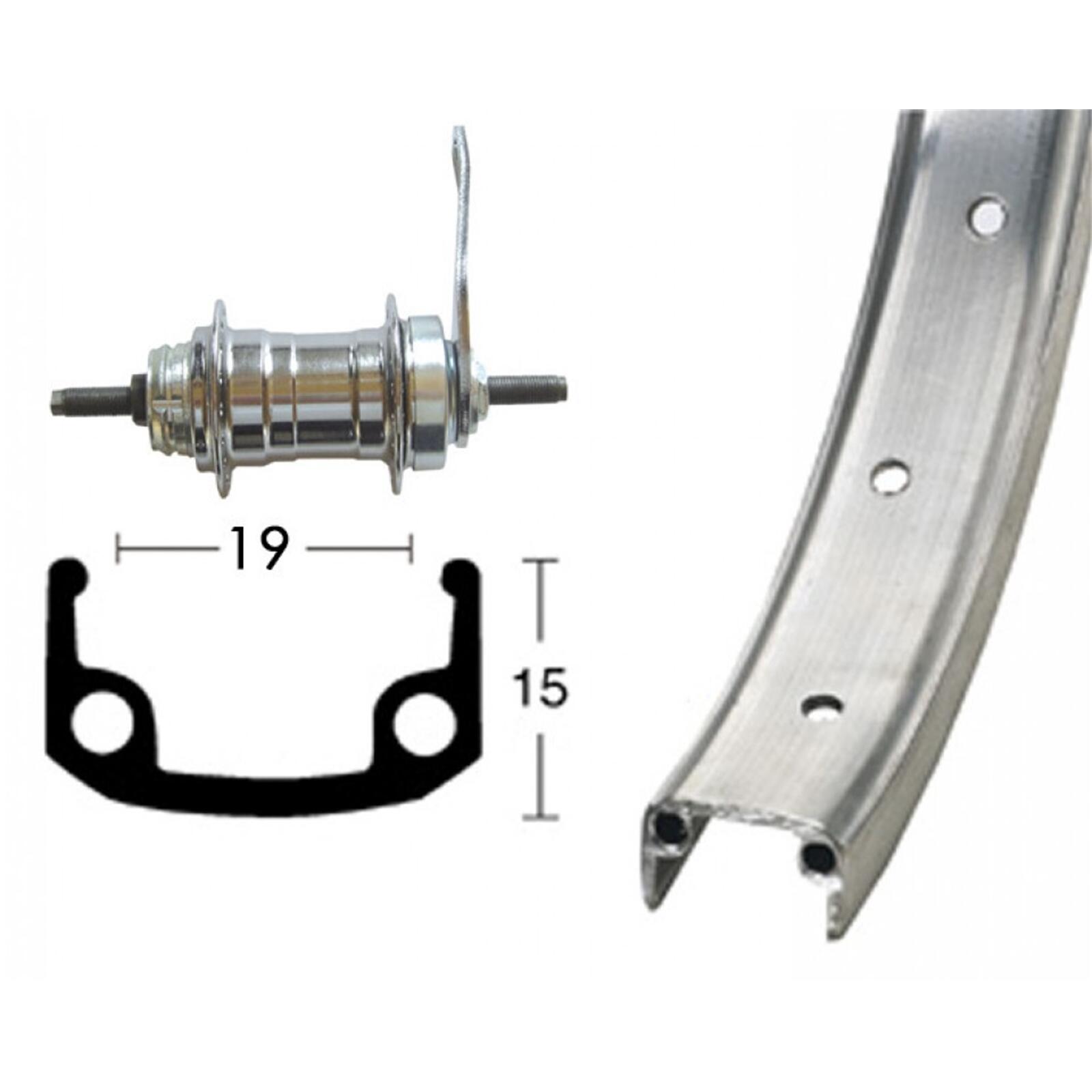 WINORA Winora H-Rad 20x1.75RB-Nabe.silb.36L Alu-Kastenfelge silb./matt.Zinkspeichen
