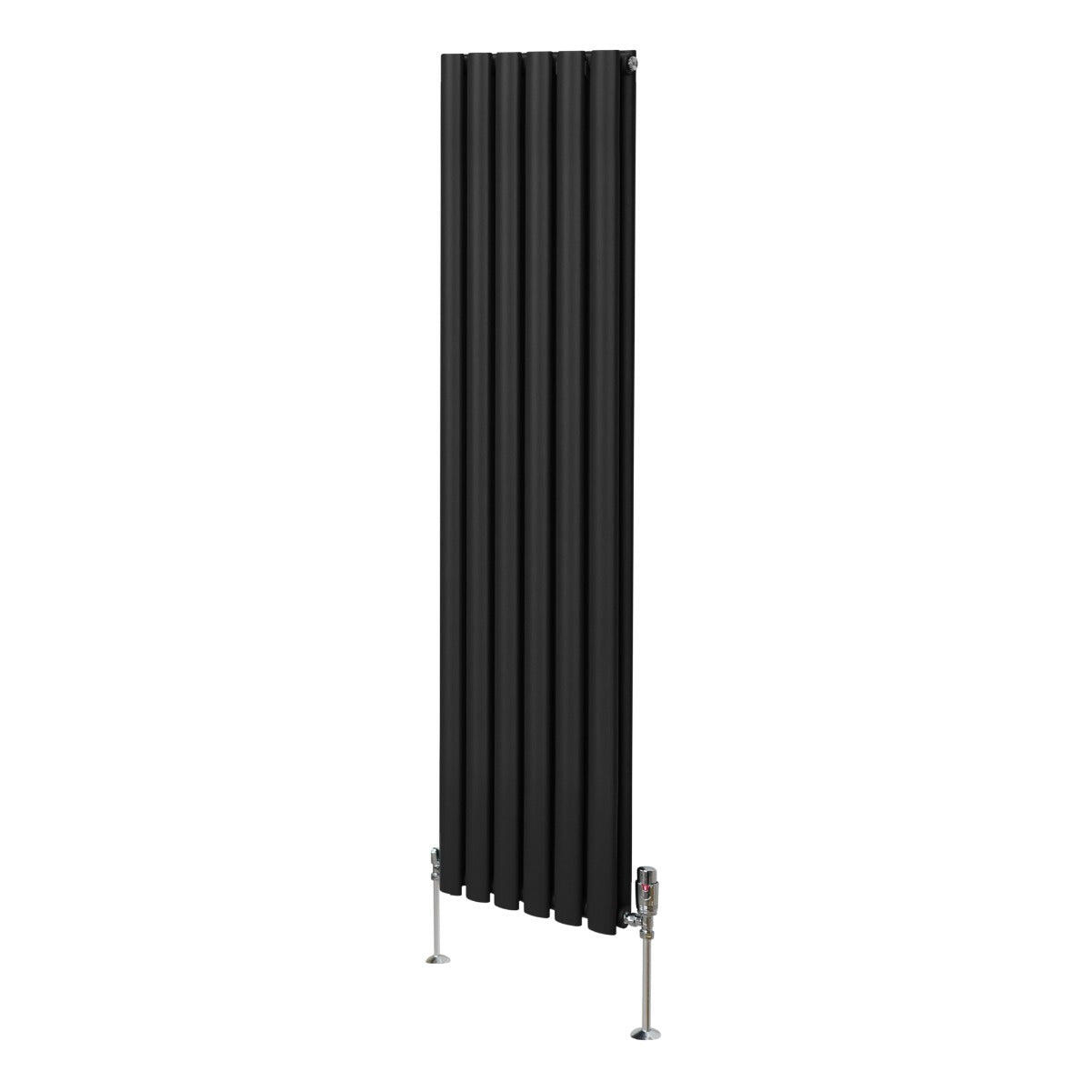 MONSTER Oval Column Radiator & Valves - 1600mm x 360mm – Black