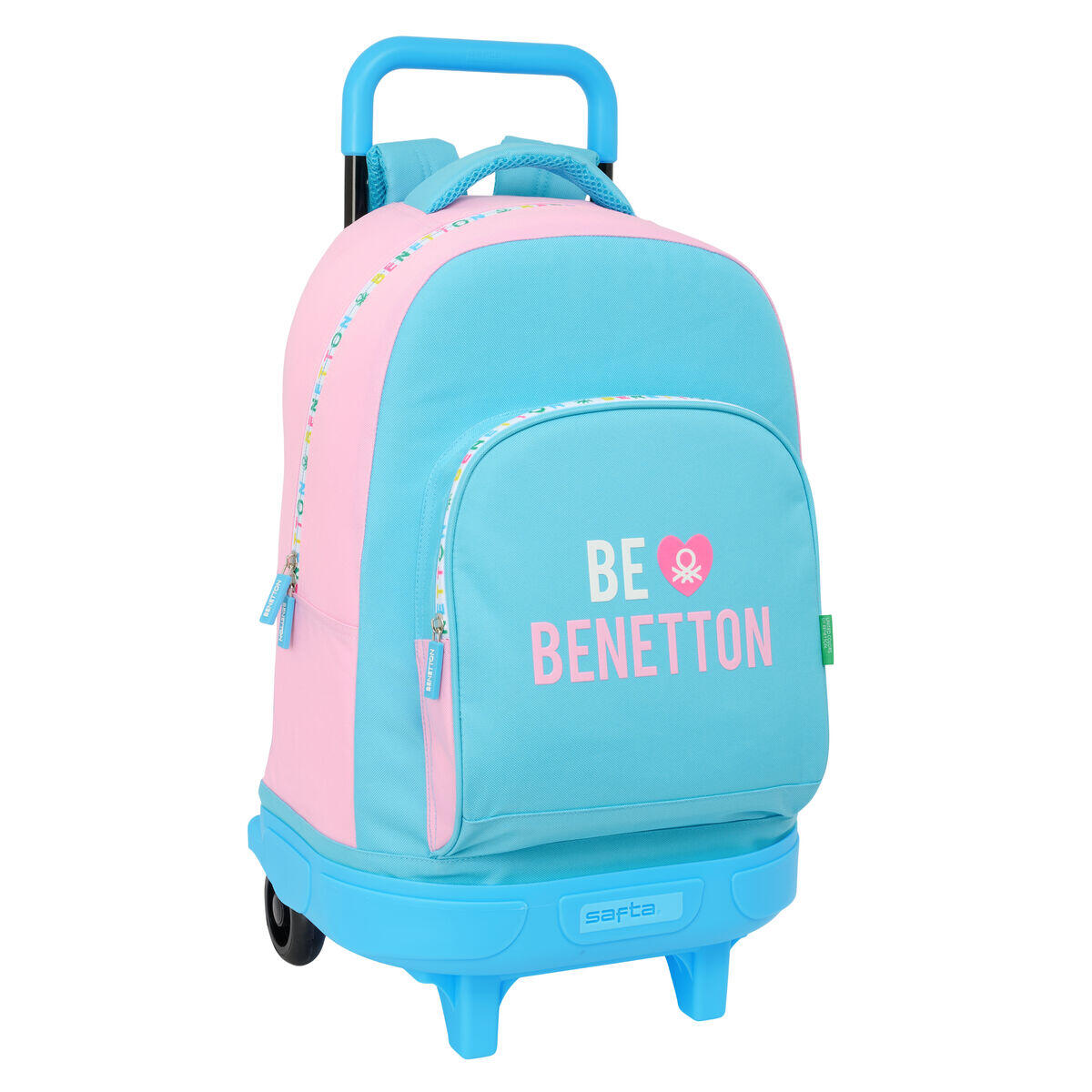 BENETTON Mochila Escolar con Ruedas Benetton Unique Rosa