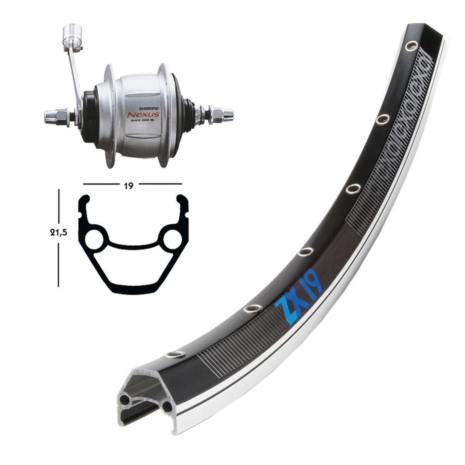 WINORA Winora H-Rad 28x1.75RB-Nabe Shim.8-G.silb.36L Exal ZX 19 schw/silb.Niro-Spei.