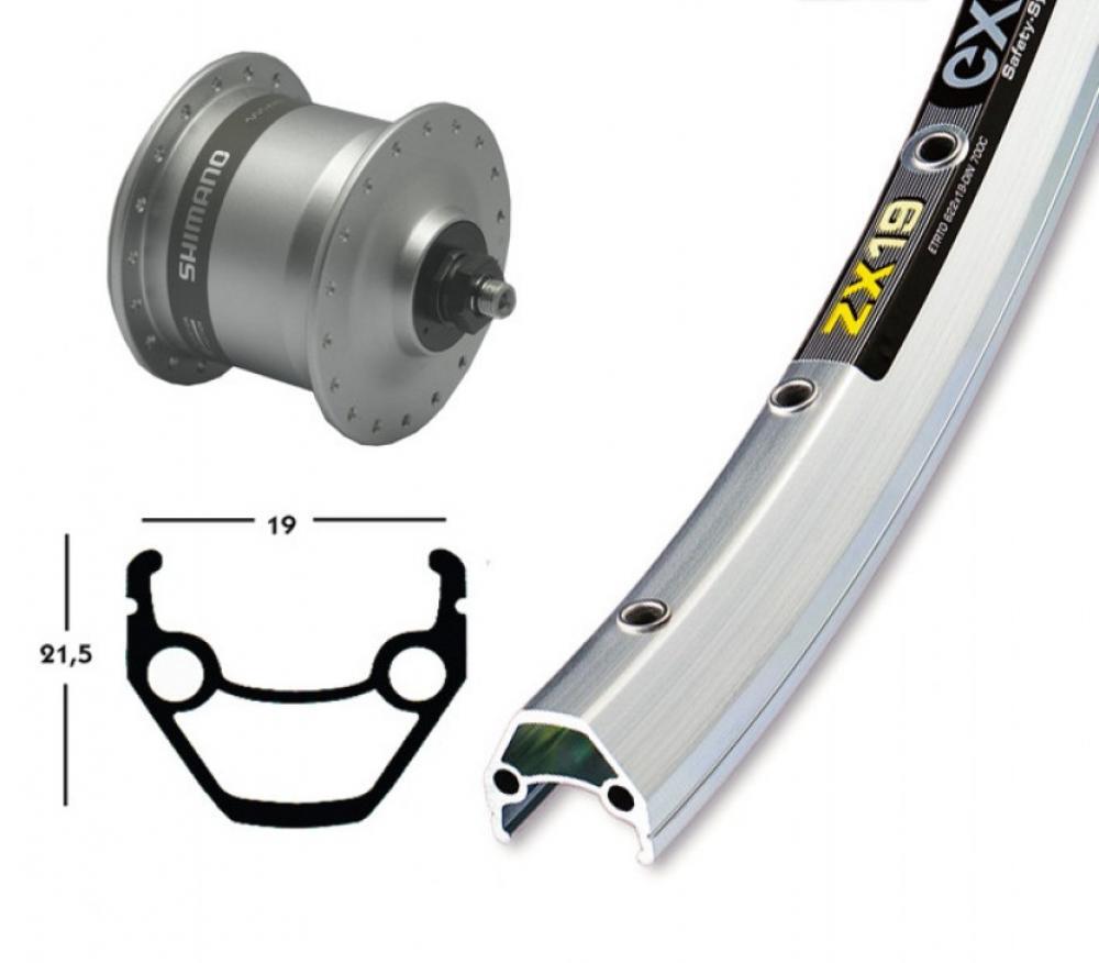 Winora V-Rad 28x1.75Nabend.DHC3003 silb.SSP 36L Exal ZX 19 silber.Niro-Spei. 3/3