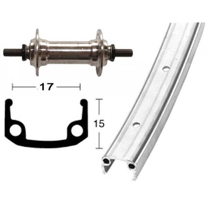 Roue de vélo avant 36 trous axe avec vis Wiener Winora 100