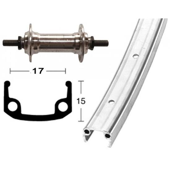 Roue de vélo avant 36 trous axe avec vis Wiener Winora 100
