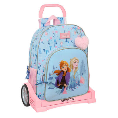 Mochila Escolar con Ruedas Frozen Ice magic Azul