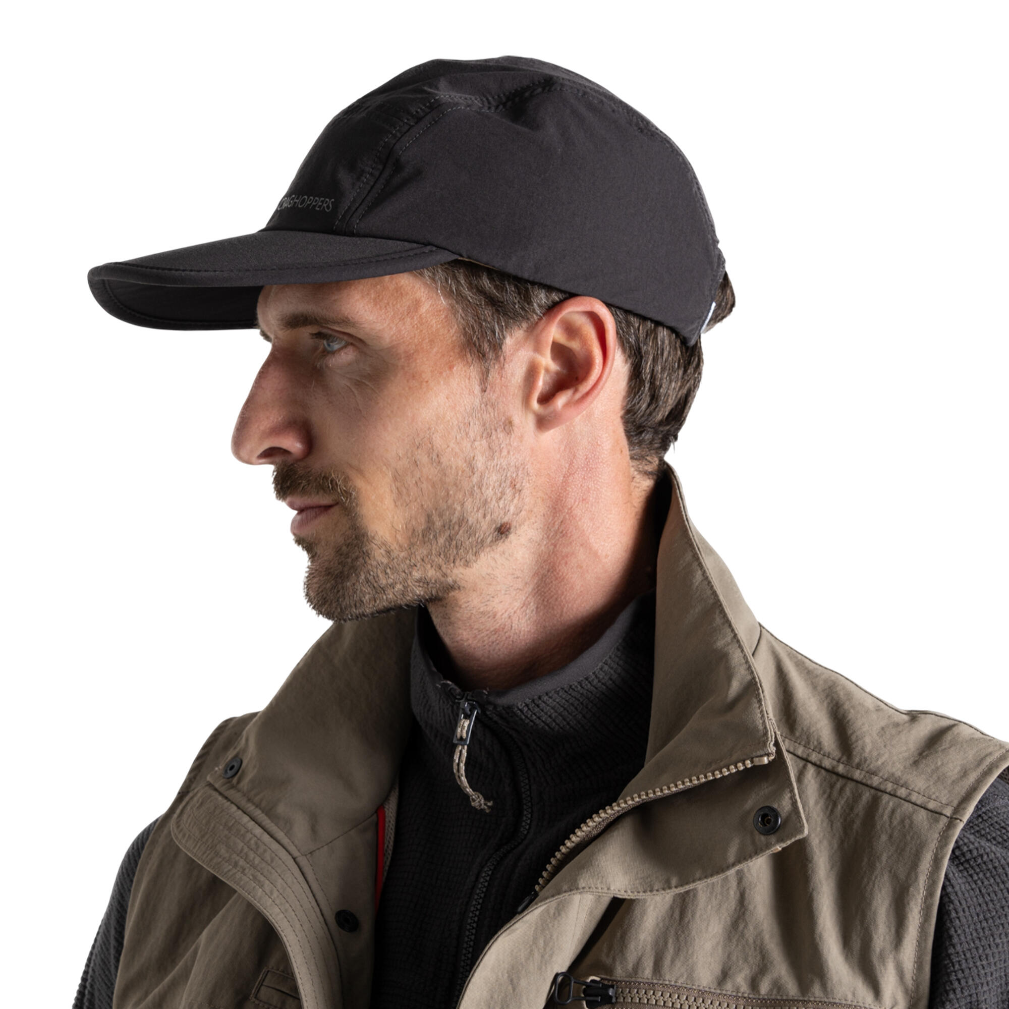 Cappellino Da Baseball Adulto Unisex Craghoppers Multi Active II Nero Pepe 3/4
