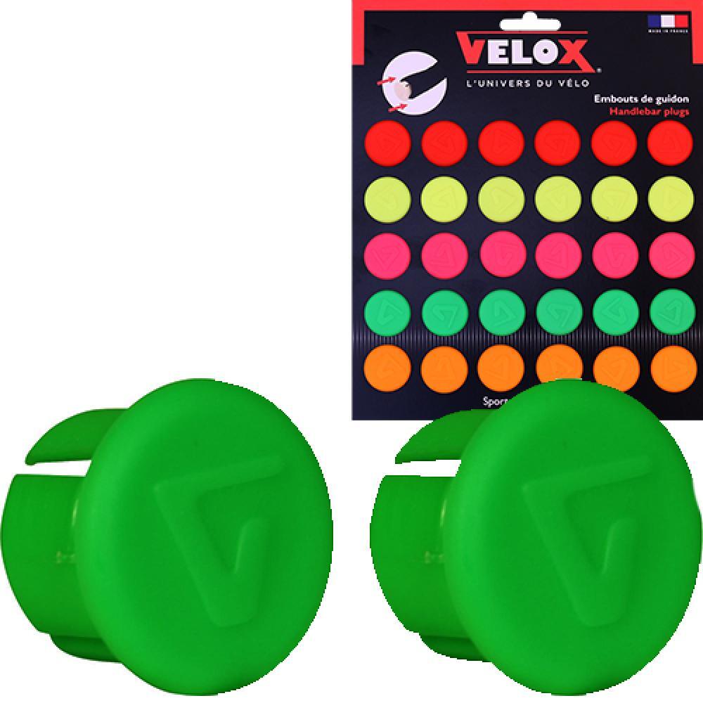 Velox embouts de guidon VERT FLUO plastique vert néon 2/3