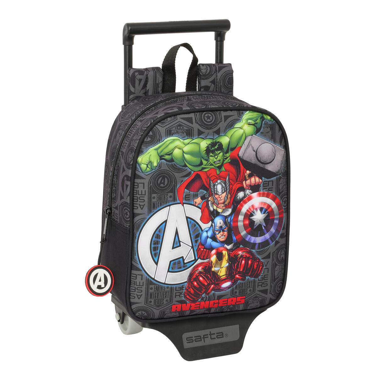 MARVEL Mochila Escolar con Ruedas The Avengers Vendetta Negro