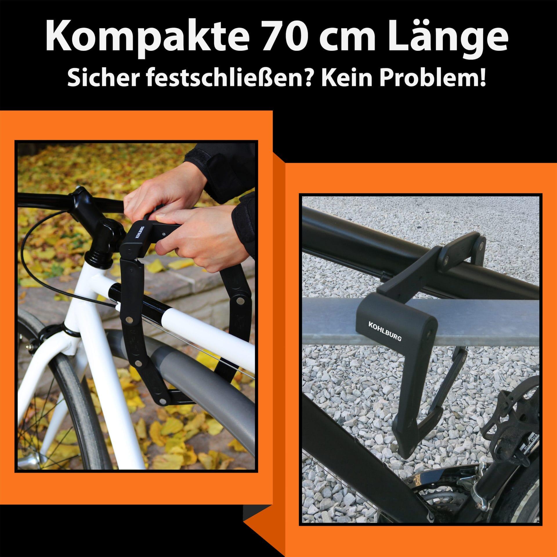 Fahrradschloss Faltschloss [klein & leicht] mit Halterung 3/7