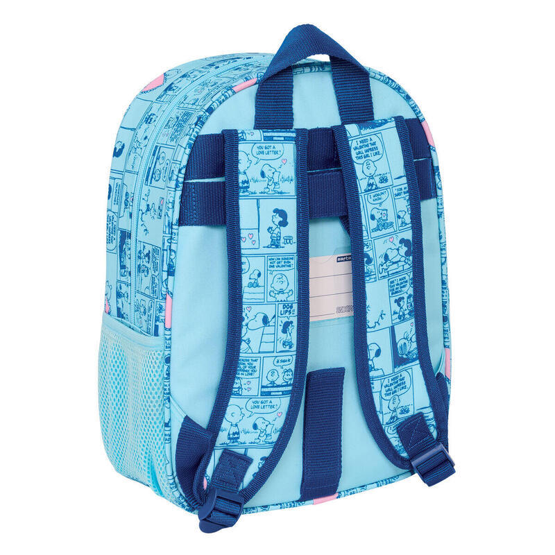 Mochila Escolar Snoopy Love Azul claro