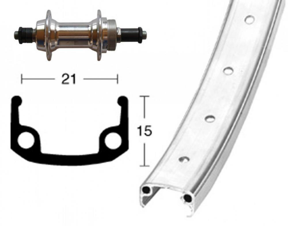 Bike-Parts Laufrad|Hinterrad 26x1.9 Alunabe Schraubkranz silber Schnellspanne... 2/3