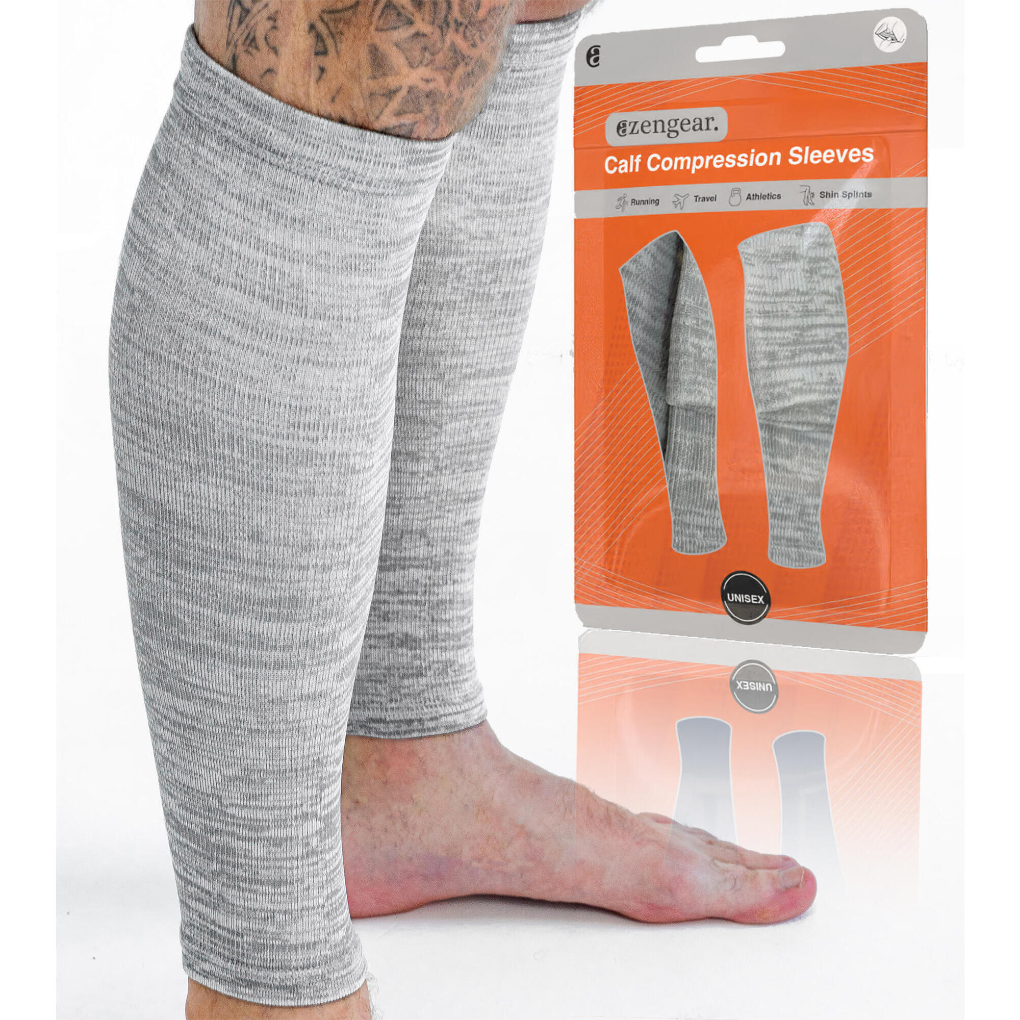 Rękawy uciskowe na łydki na ból piszczeli (para, L-XL)