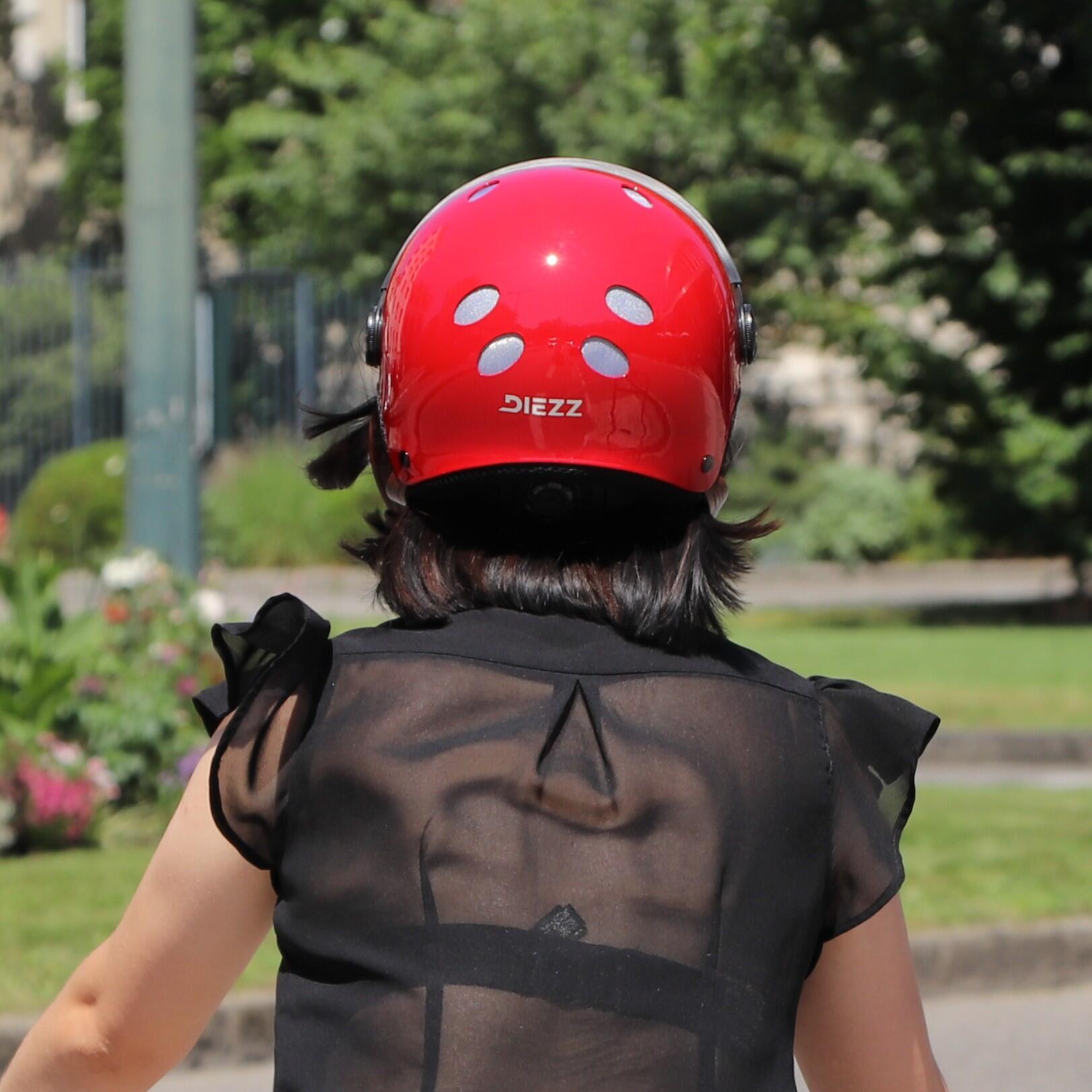 CASQUE VELO CITY Color visière CHERRY 5/6