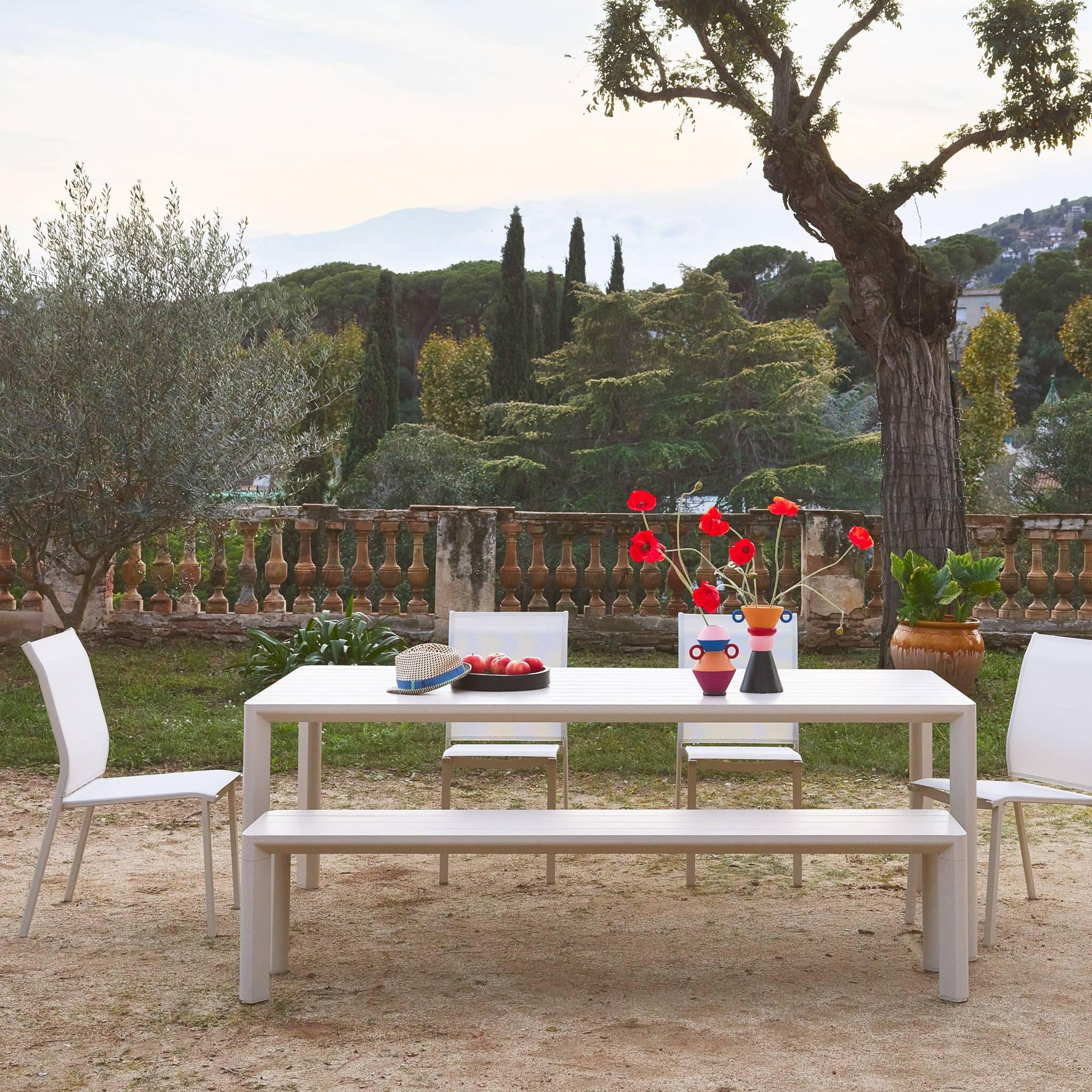Mesa de jardim em alumínio 8 lugares, Beige 4/6