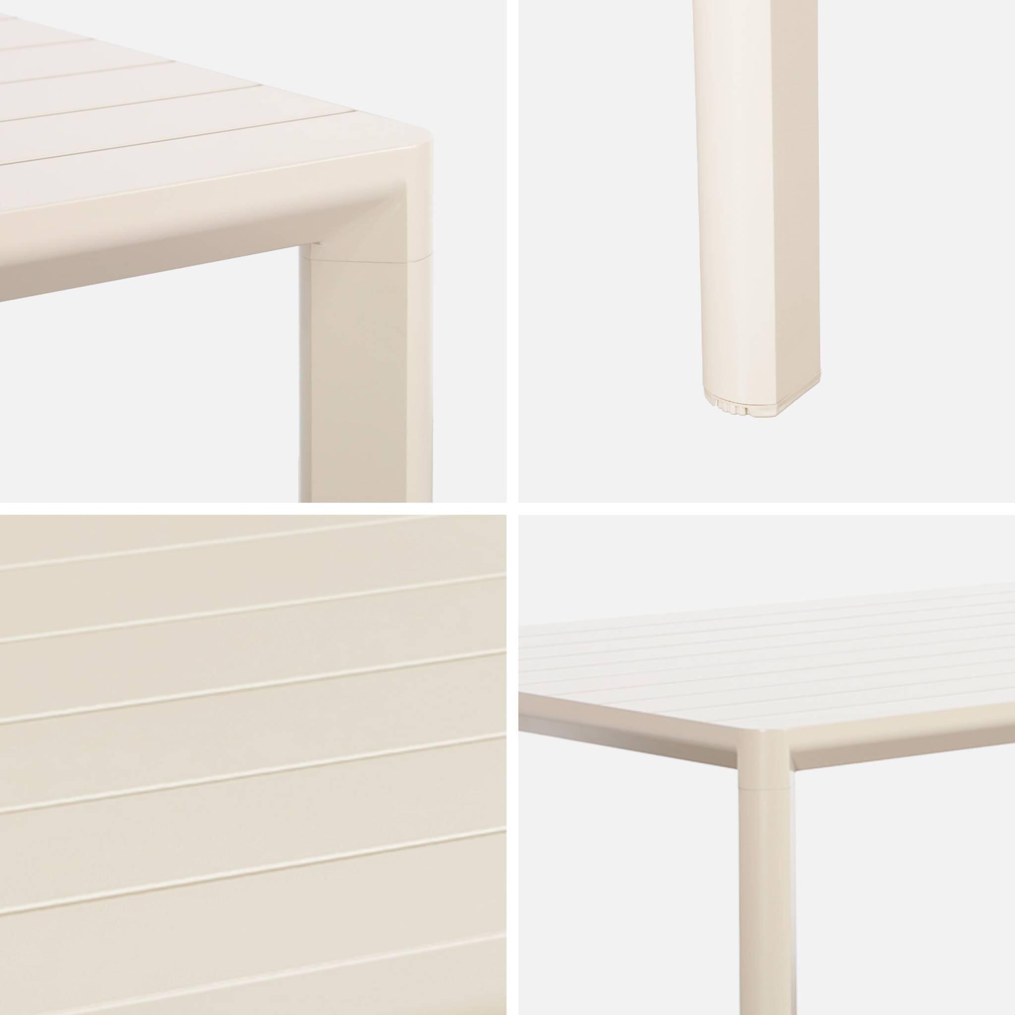 Mesa de jardim em alumínio 8 lugares, Beige 5/6