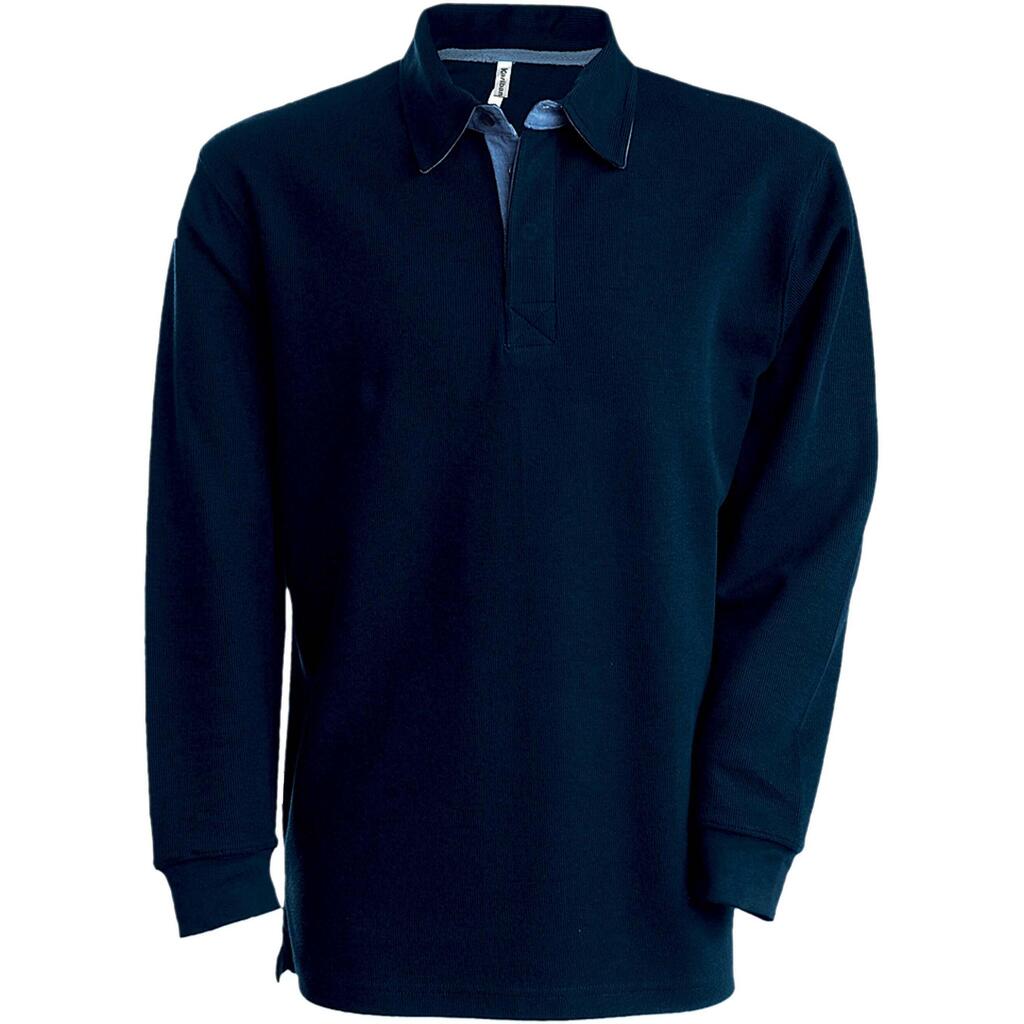 Long sleeve ribbed polo shirt Kariban French Rib