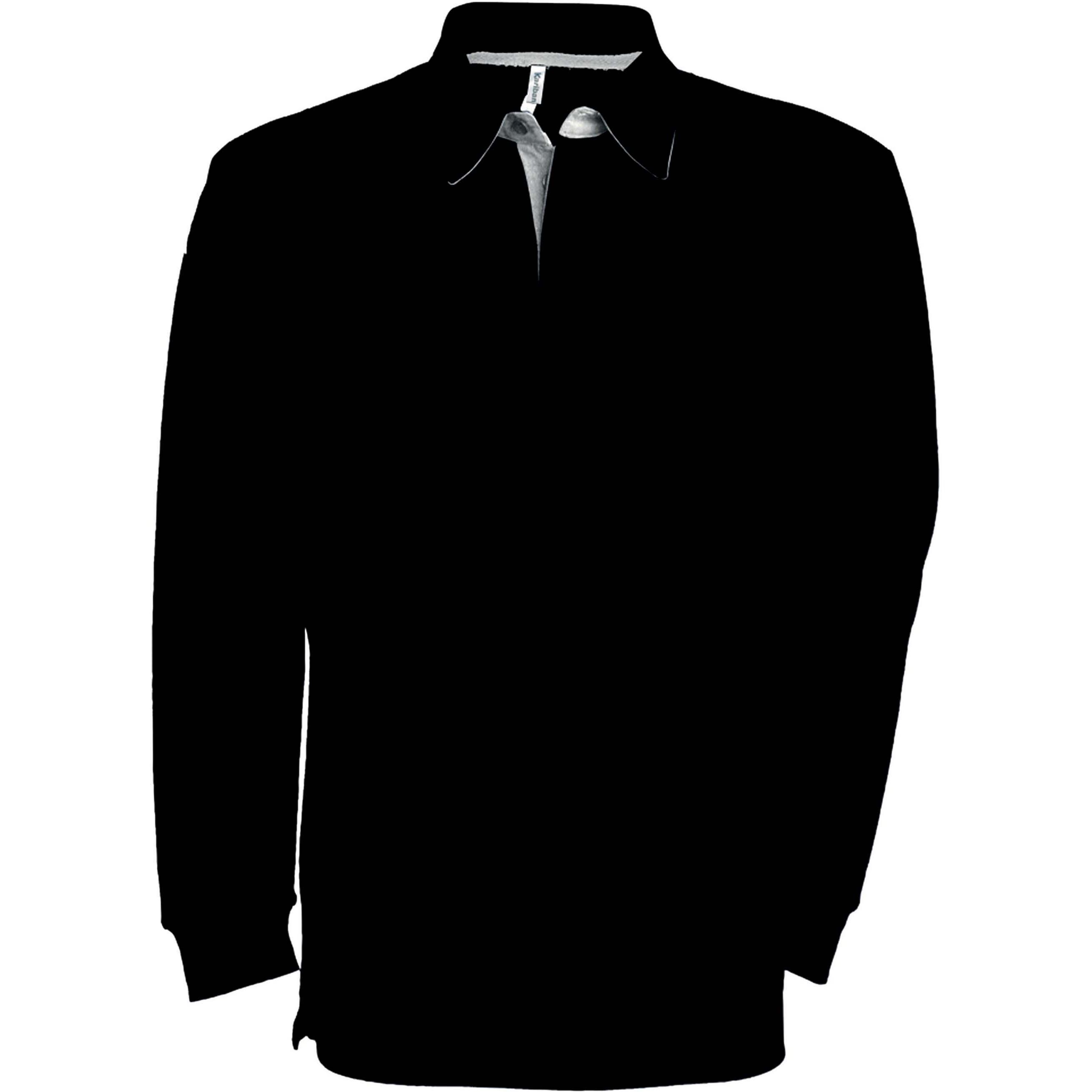 Langärmeliges geripptes Poloshirt Kariban French Rib 2/4