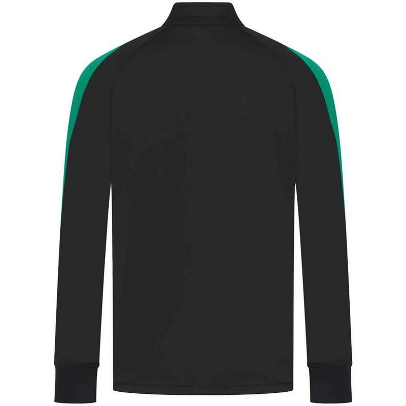 Mens Contrast Panel Knitted Tracksuit Top (Black/Emerald) 2/2
