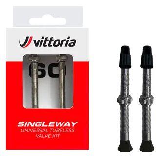 Coppia di valvole Vittoria Singleway Presta Tubeless Silver