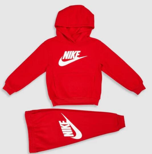 Tuta bambino nike club french terry - rosso 1/3