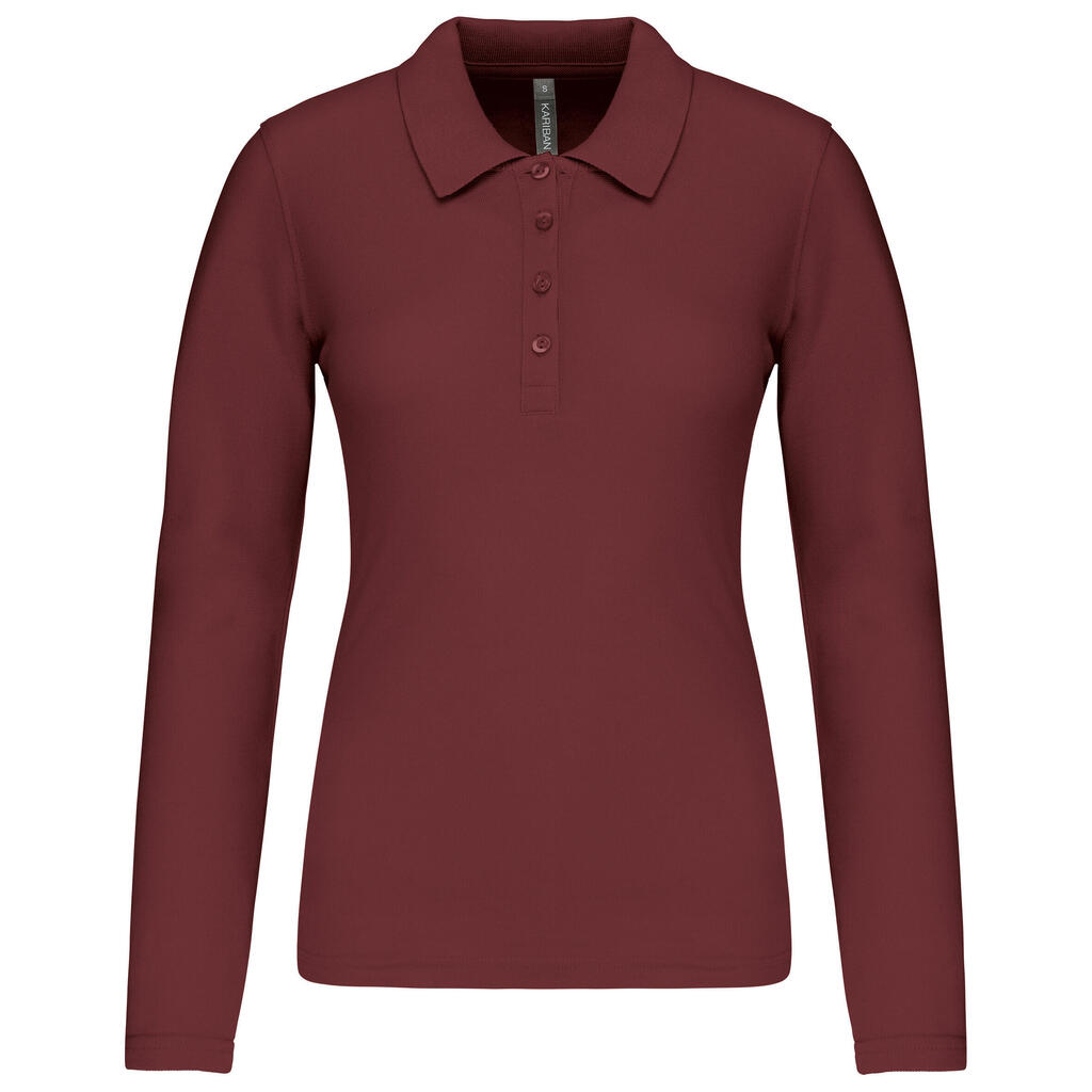 Women's long-sleeve polo Kariban Piqué