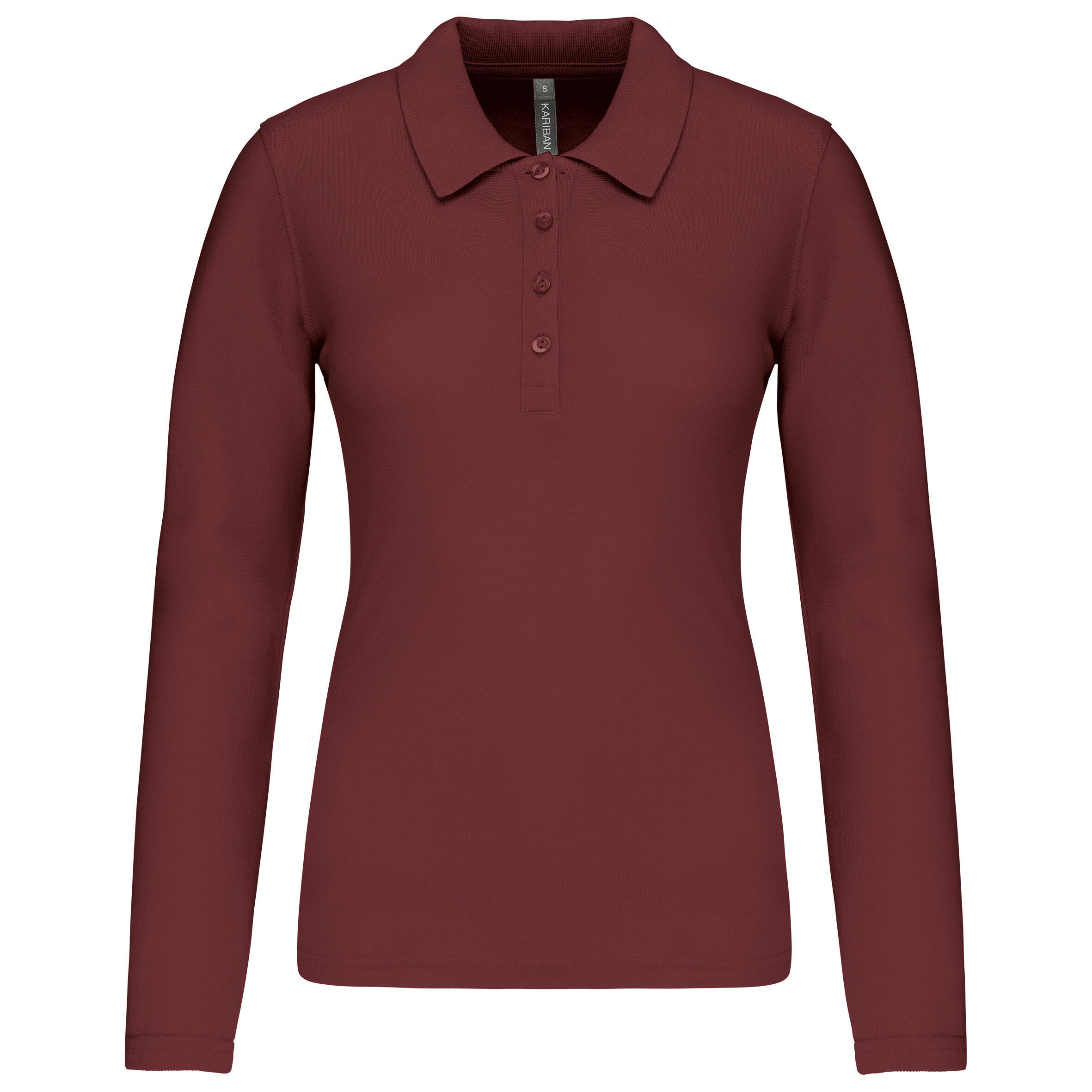 Kariban - Polo Femme Manches Longues Kariban Piqué - Polo Manches Longues - Marron|rouge - 40 M - Decathlon