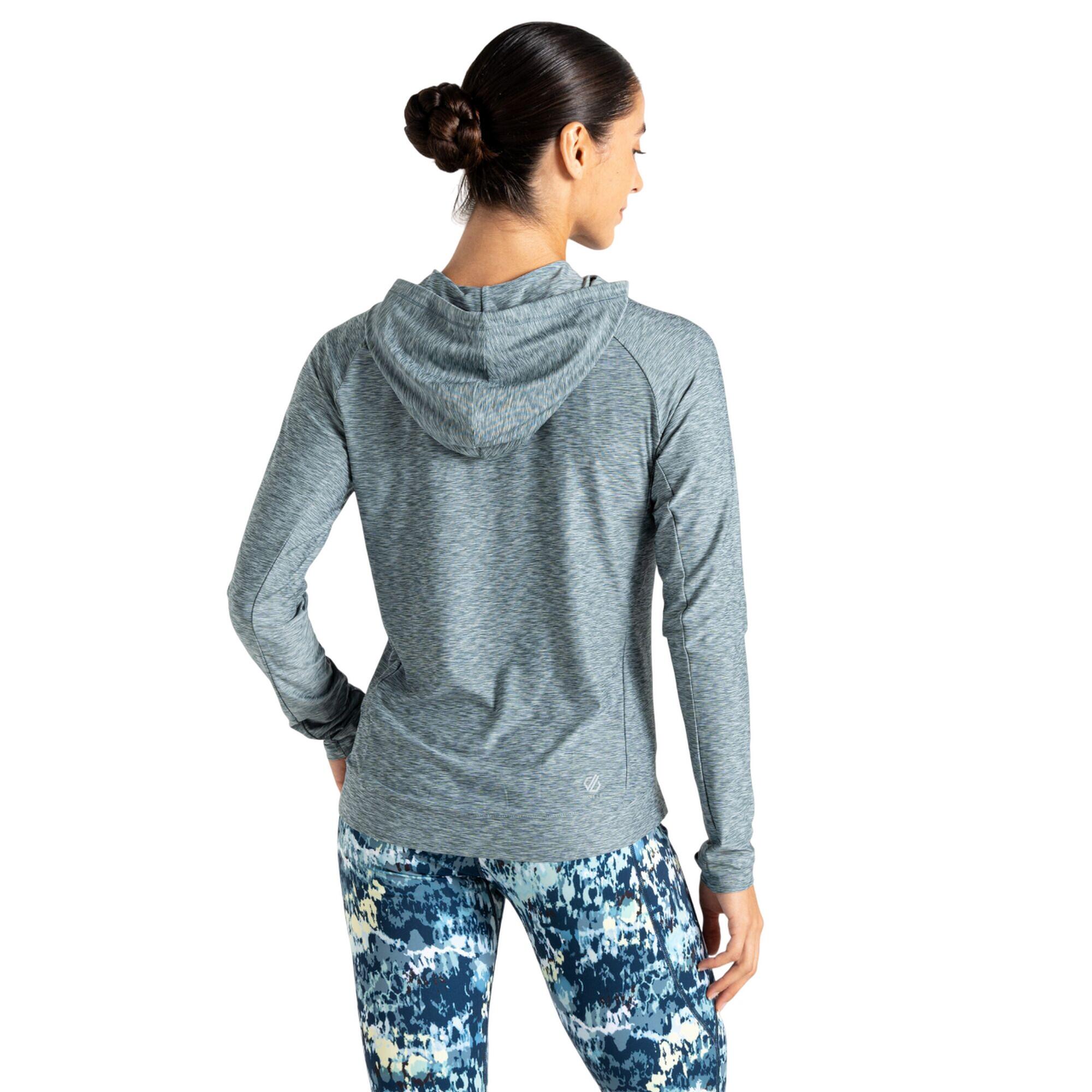 Sweat à capuche Dare 2B SPRINT CITY Femme Bleu Gris Chiné, Q-Wic, UPF 50+ 4/5
