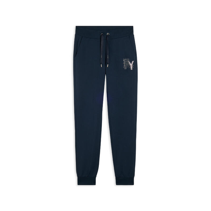 Pantalon de sport avec bas côtelés et paillettes