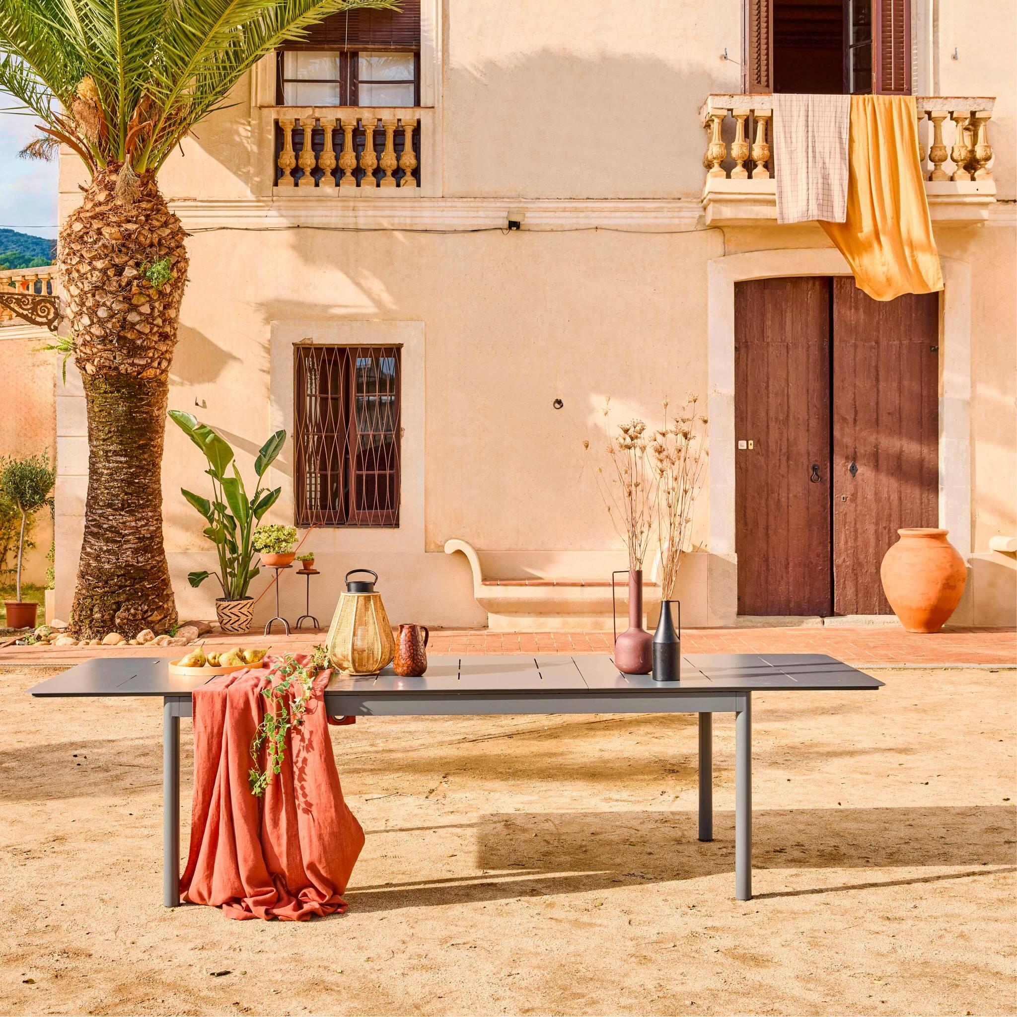 Mesa de jardim extensível de alumínio, 8 lugares, Antracite 2/6