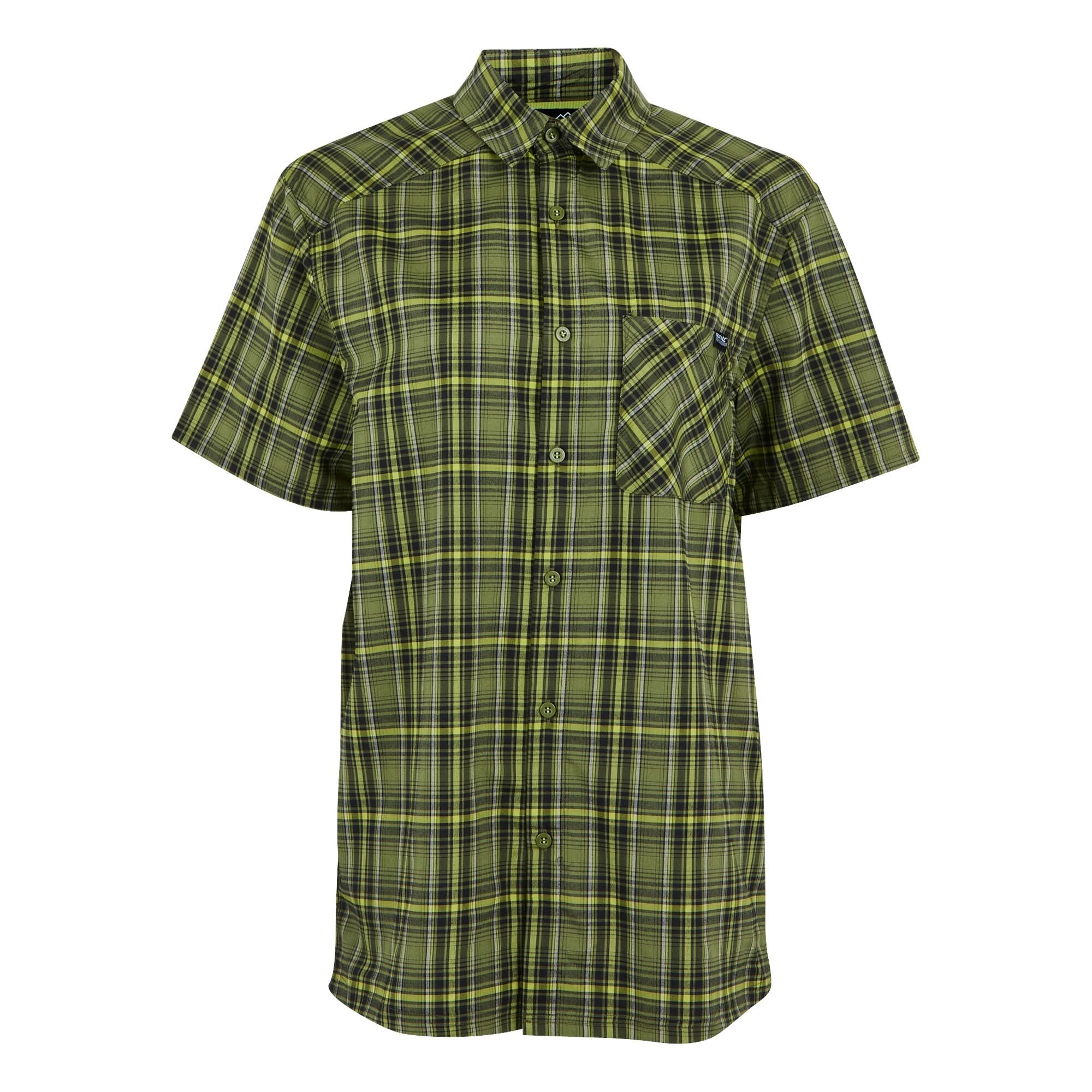 REGATTA Camicia A Quadri Maniche Corte Uomo Regatta Begarno Verde Nefrite Nero