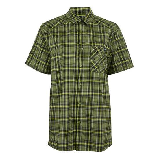 Heren Begarno Geruit Overhemd Met Korte Mouwen (Nefriet groen/zwart)