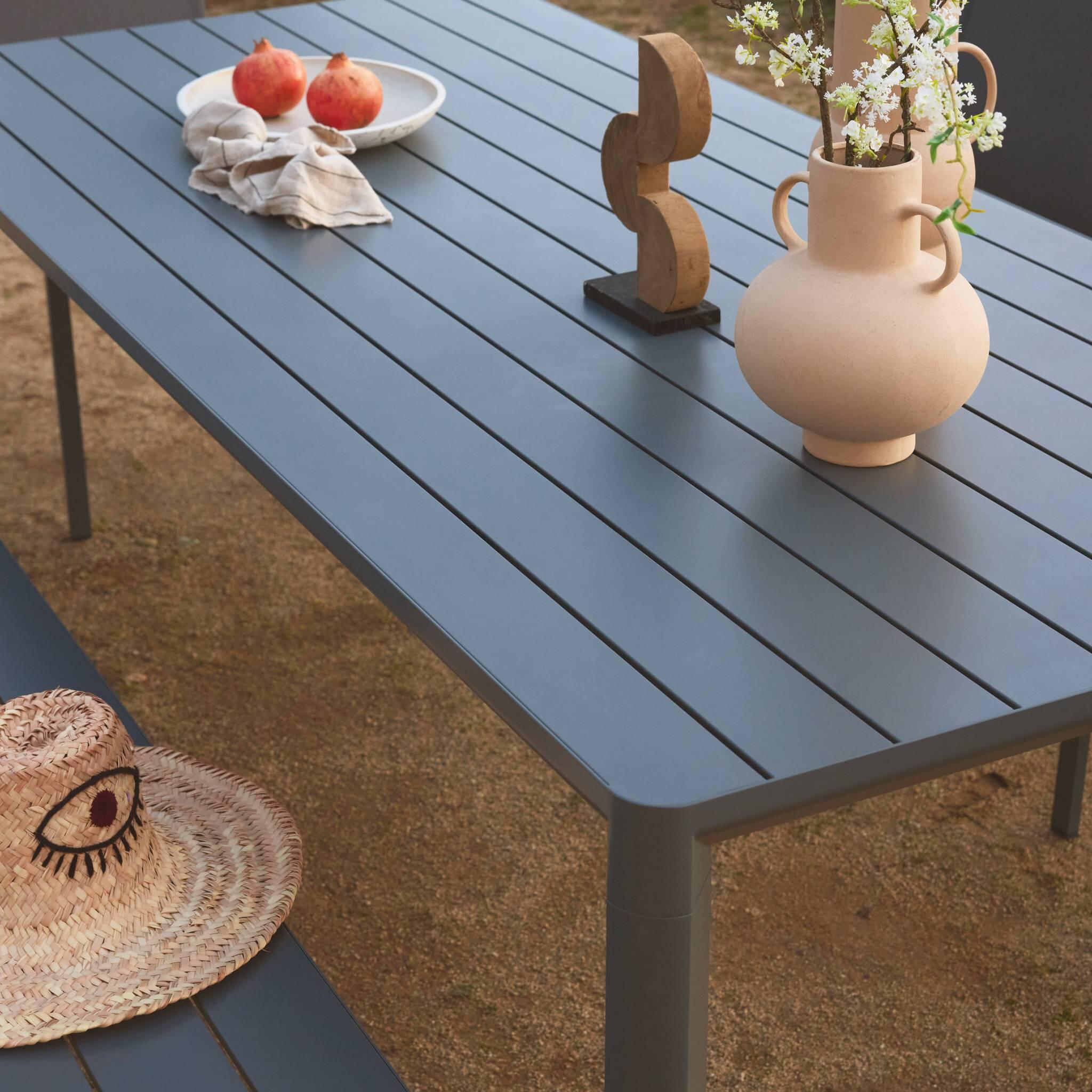 Mesa de jardim de alumínio de 8 lugares, Antracito 5/6