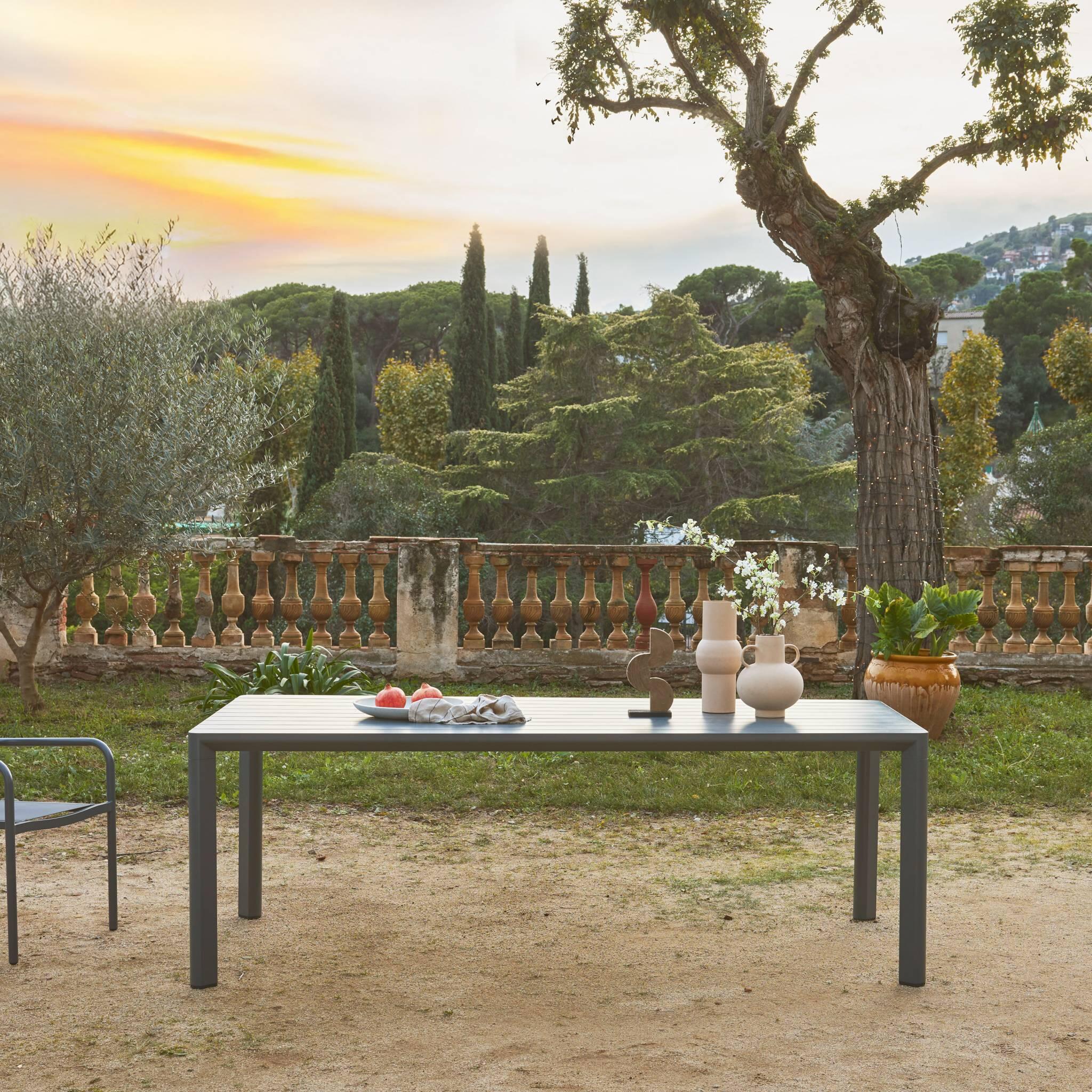 Mesa de jardim de alumínio de 8 lugares, Antracito 2/6